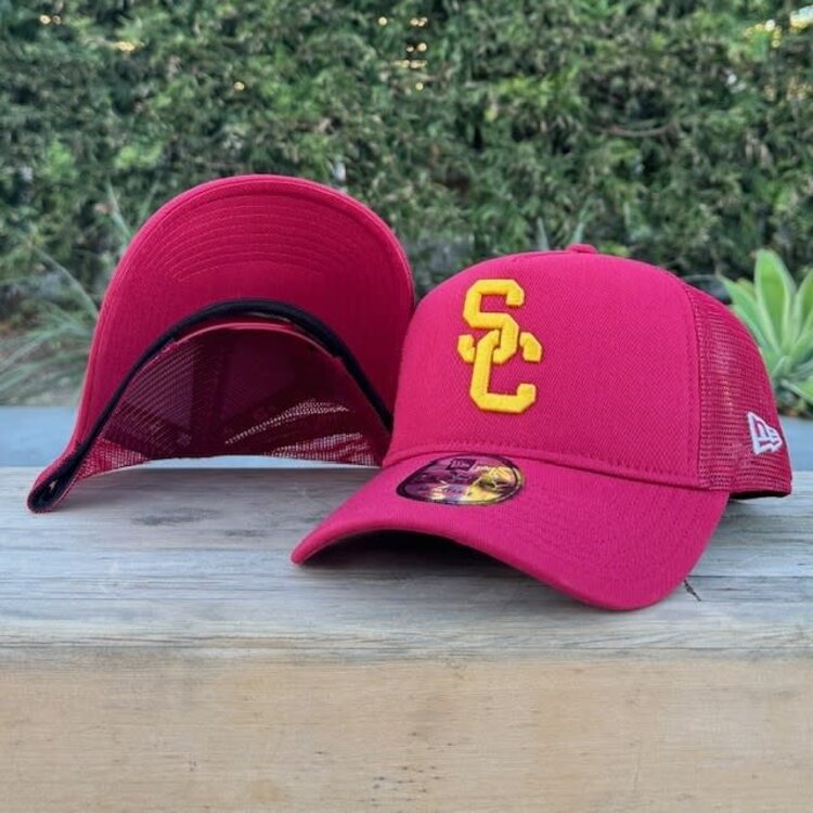 New Era USC Trojans Cardinal Trucker Mesh 940 A-Frame