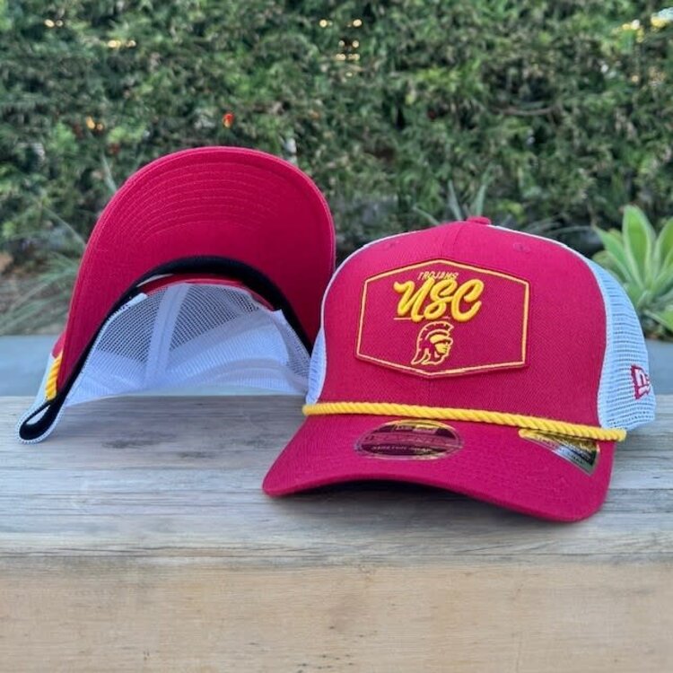 New Era USC Trojans Cardinal White Mesh Trucker Stretch Snap 970SS