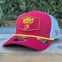 New Era USC Trojans Cardinal White Mesh Trucker Stretch Snap 970SS