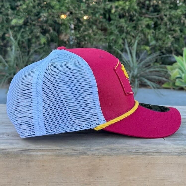New Era USC Trojans Cardinal White Mesh Trucker Stretch Snap 970SS