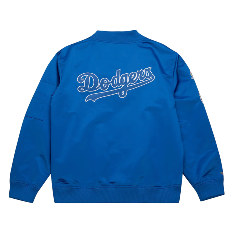 Mitchell and Ness LA Dodgers M&N Lightweight Satin Bomber Jacket Royal