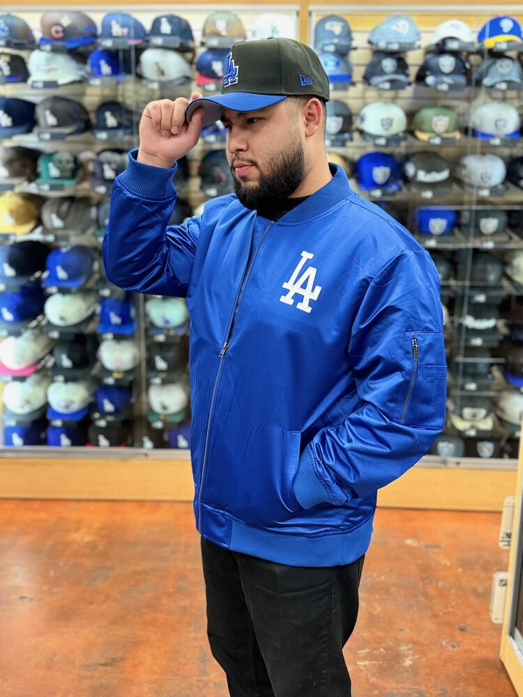 Mitchell and Ness LA Dodgers M&N Lightweight Satin Bomber Jacket Royal