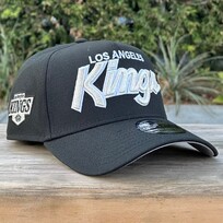 New Era LA Kings Black Metallic Silver Script Chevron SP 940 A-Frame