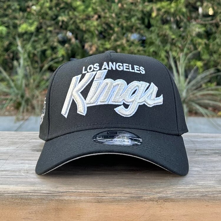 New Era LA Kings Black Metallic Silver Script Chevron SP 940 A-Frame