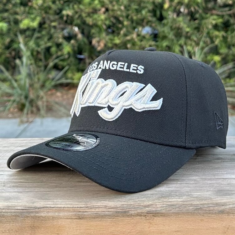 New Era LA Kings Black Metallic Silver Script Chevron SP 940 A-Frame