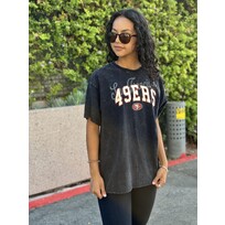 New Era 49ers Women's NE Block Arch Black Mineral Wash SS Crew Tee