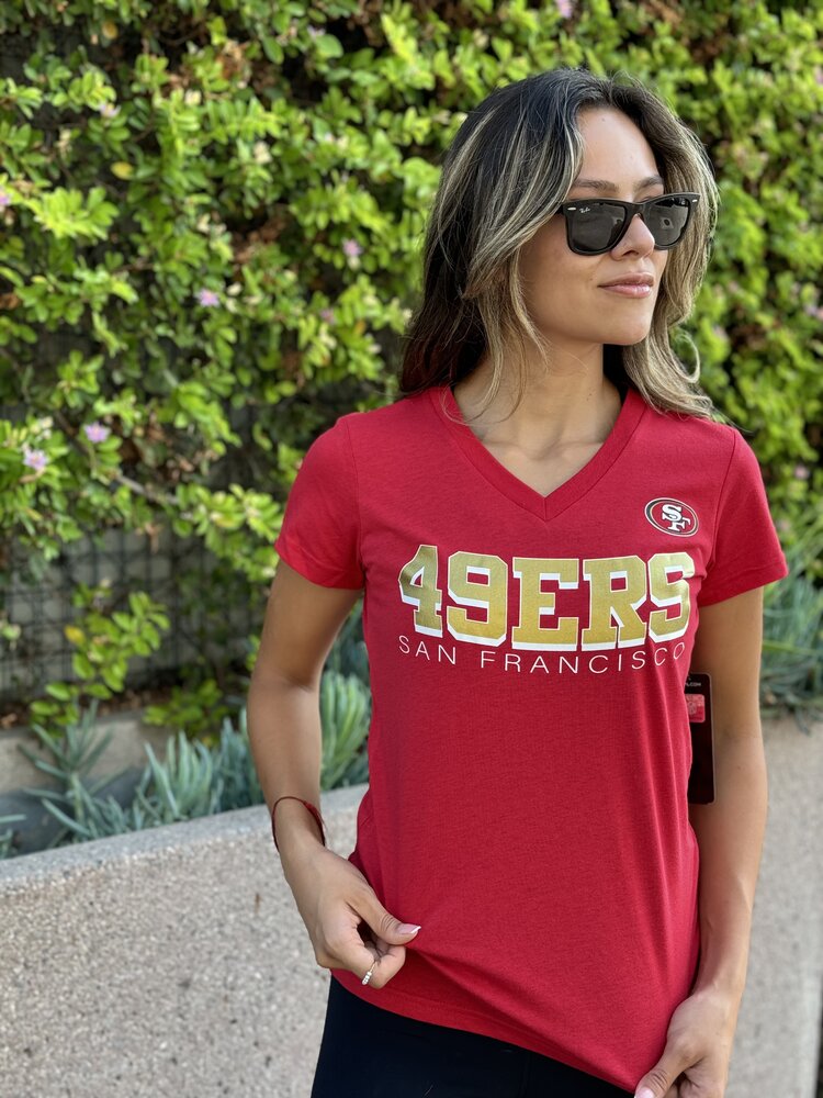 G-III SF 49ers Women's G-III Strategy Red V-Neck Tee