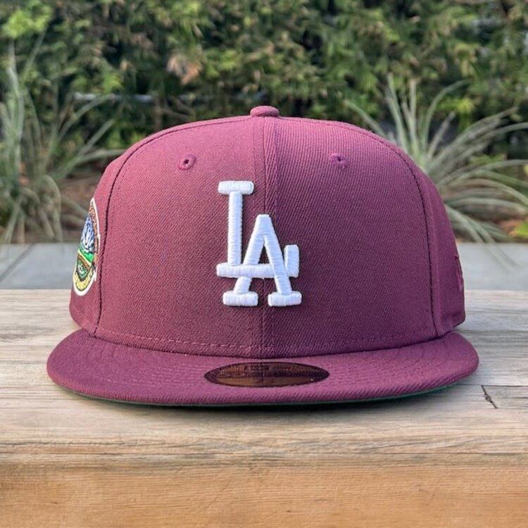 New Era LA Maroon 50th Stadium Green UV Fitted