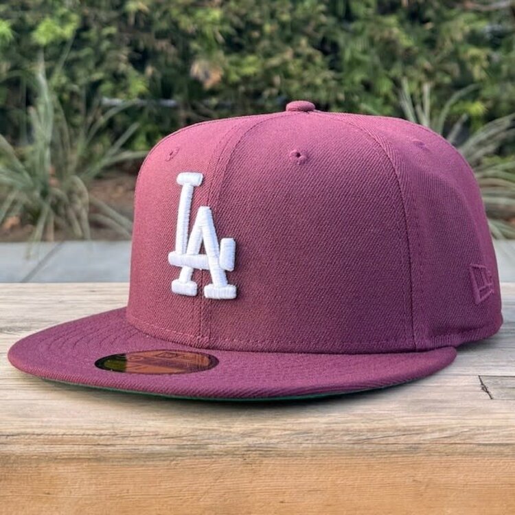 New Era LA Maroon 50th Stadium Green UV Fitted