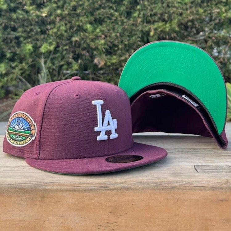 New Era LA Maroon 50th Stadium Green UV Fitted