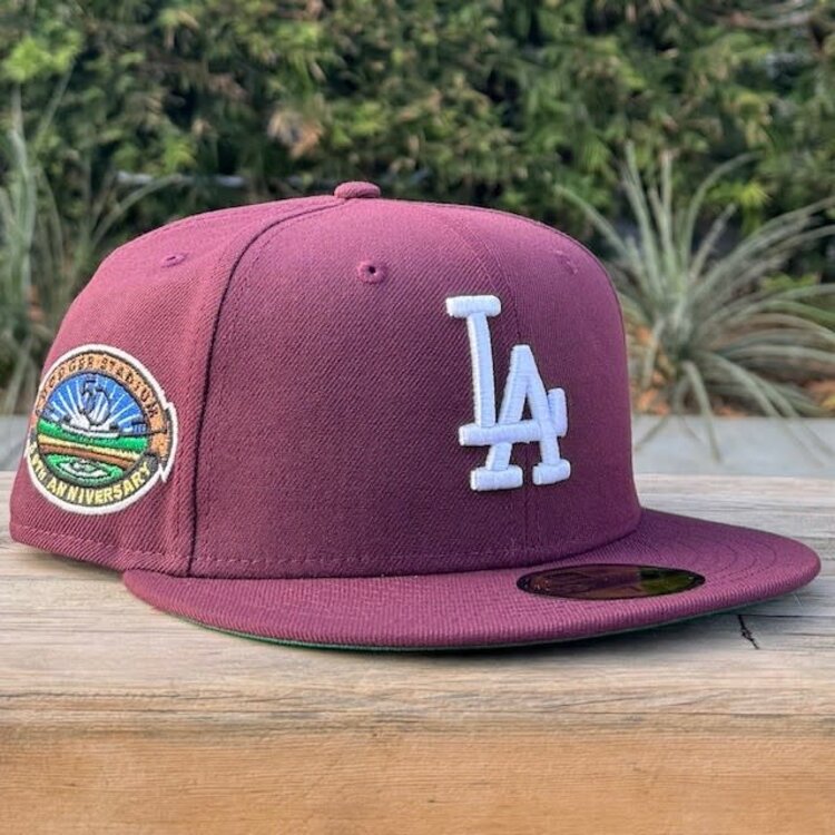 New Era LA Maroon 50th Stadium Green UV Fitted