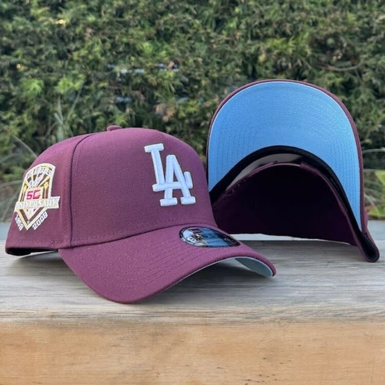 New Era LA Maroon 50th Anniversary Sky Blue UV 940 A-Frame