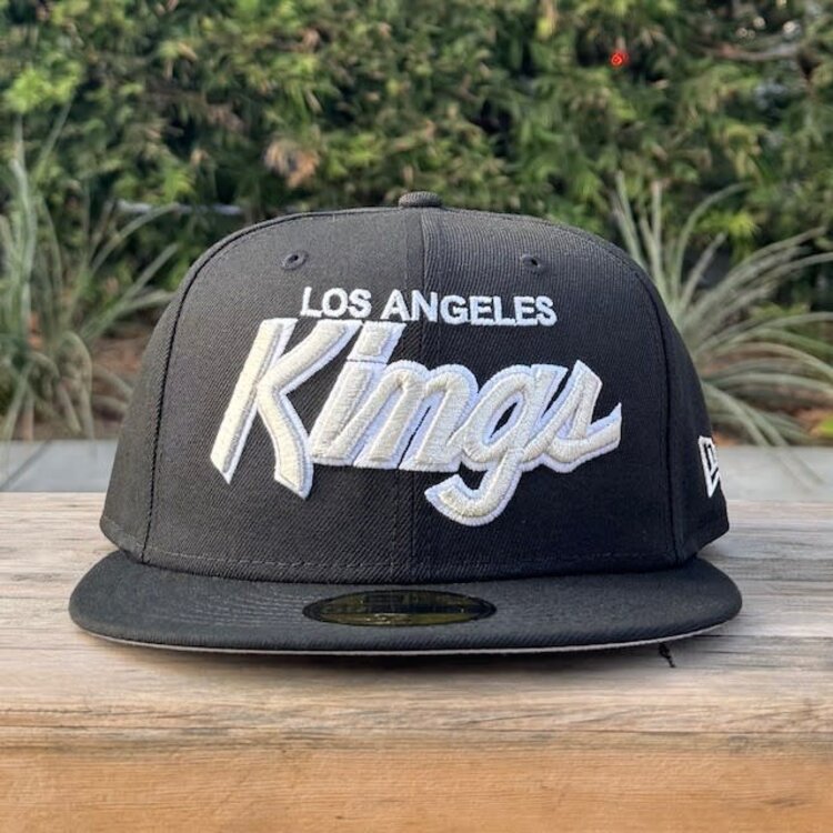 New Era LA Kings Black Metallic Script Fitted