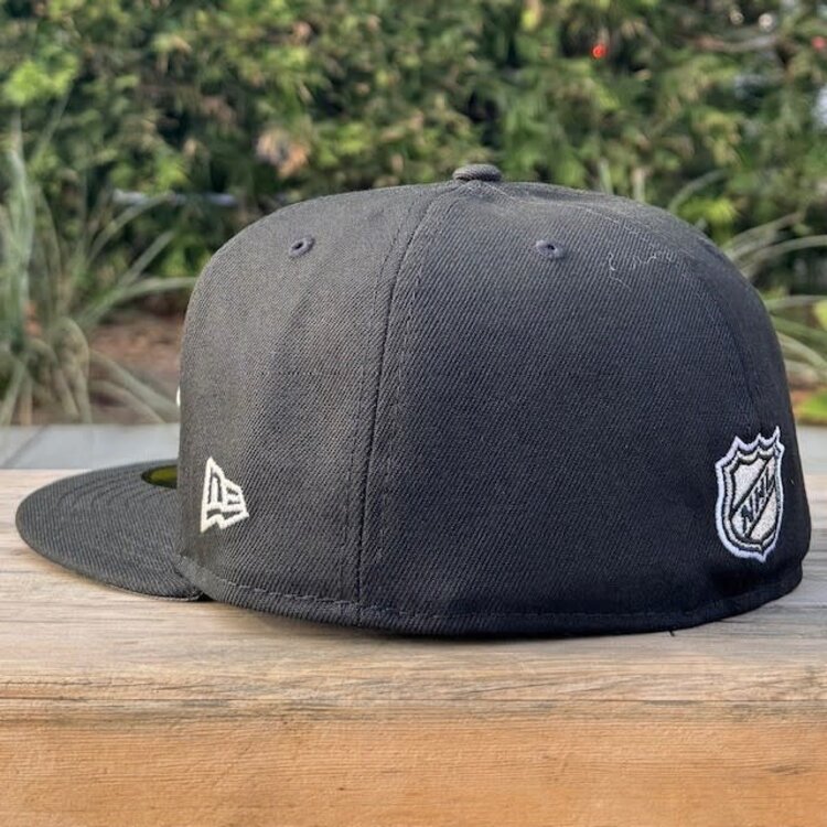 New Era LA Kings Black Metallic Script Fitted