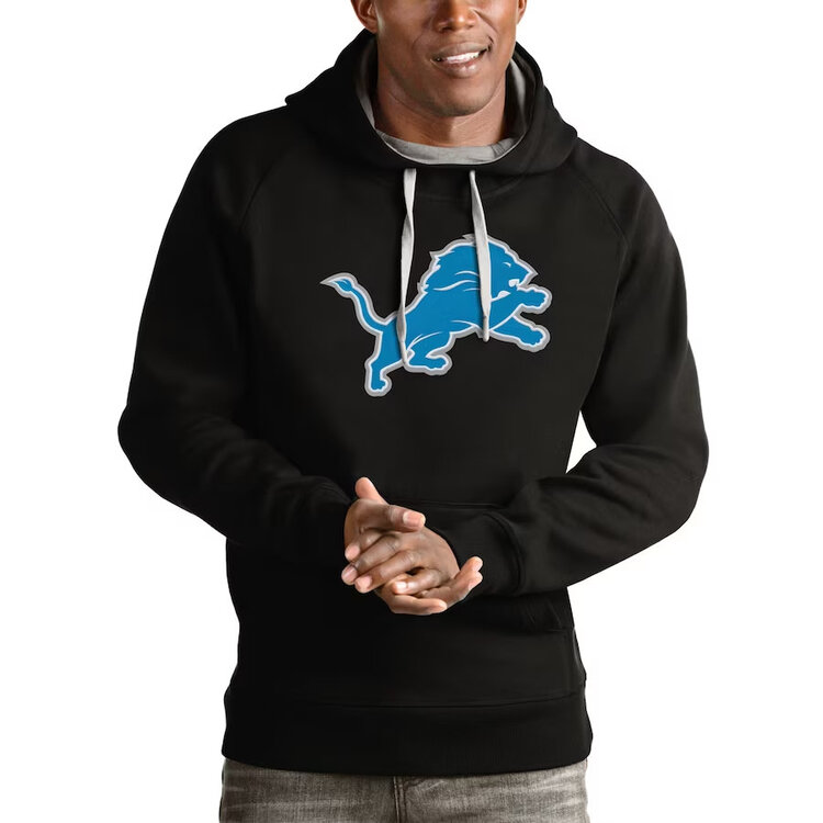 Antigua Detroit Lions Victory P/O Hood Black