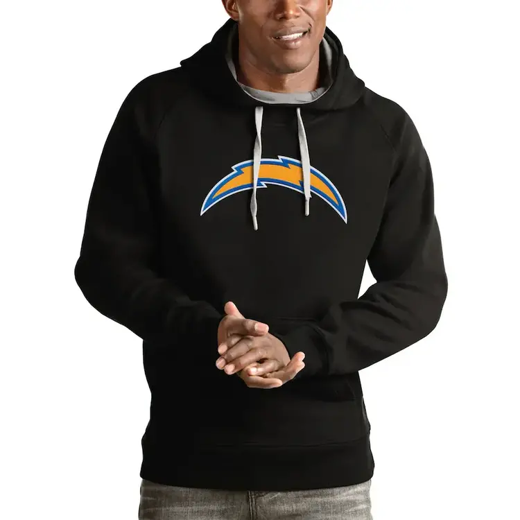 Antigua Los Angeles Chargers Victory P/O Hood Black