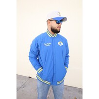 New Era LA Rams NE M Royal Nylon Varsity Snap Button Jacket