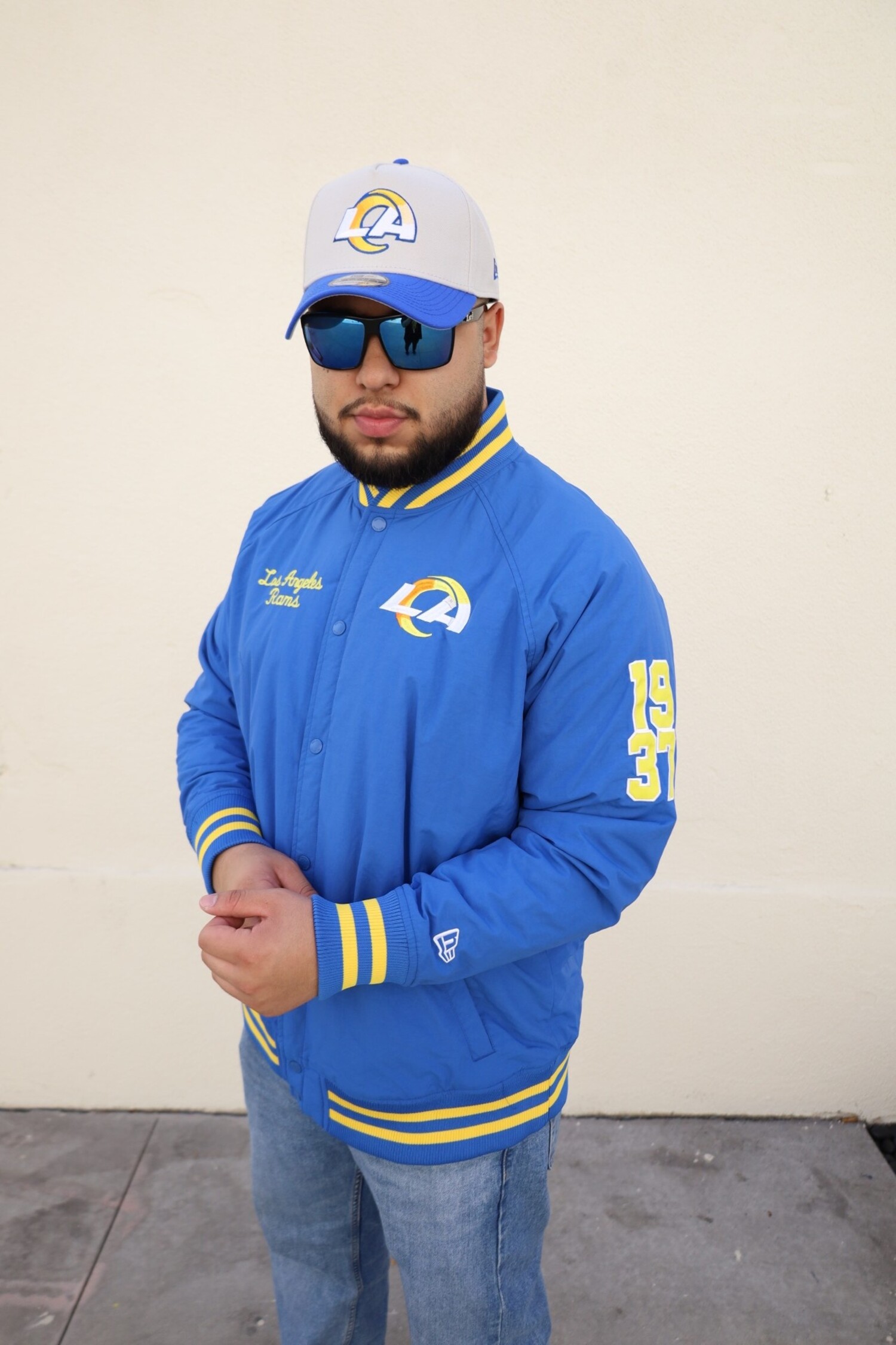 40s RAMS フットボール メルトンジャケット 40s RAMS フットボール メルトンジャケット Vintage Logo Athletic LOS