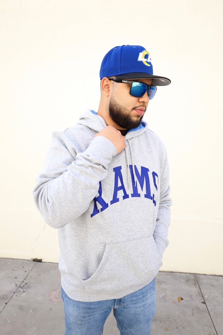 New Era Rams M NE Gray Block Arch Hoodie