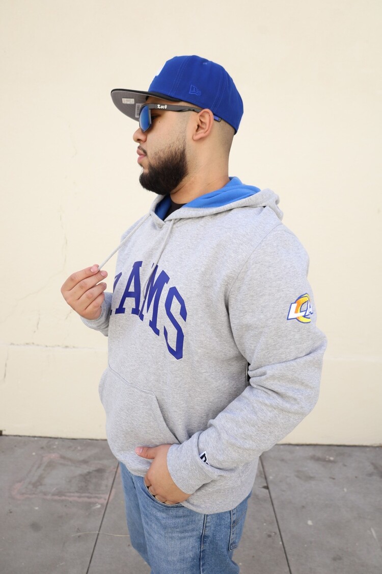 New Era Rams M NE Gray Block Arch Hoodie