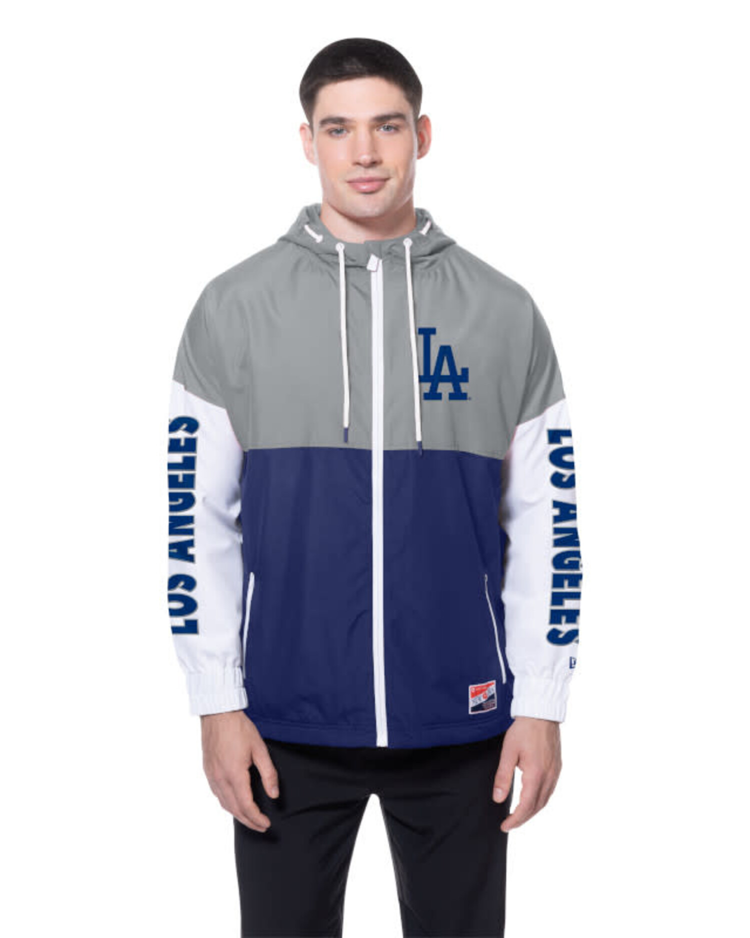 LA Dodgers Men's NE Full-Zip Color Block 2.0 Windbreaker with Hood