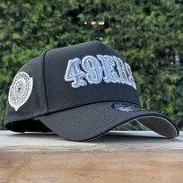 New Era 49ers Retro Black Gray Metallic Pro Bowl 940 A-Frame