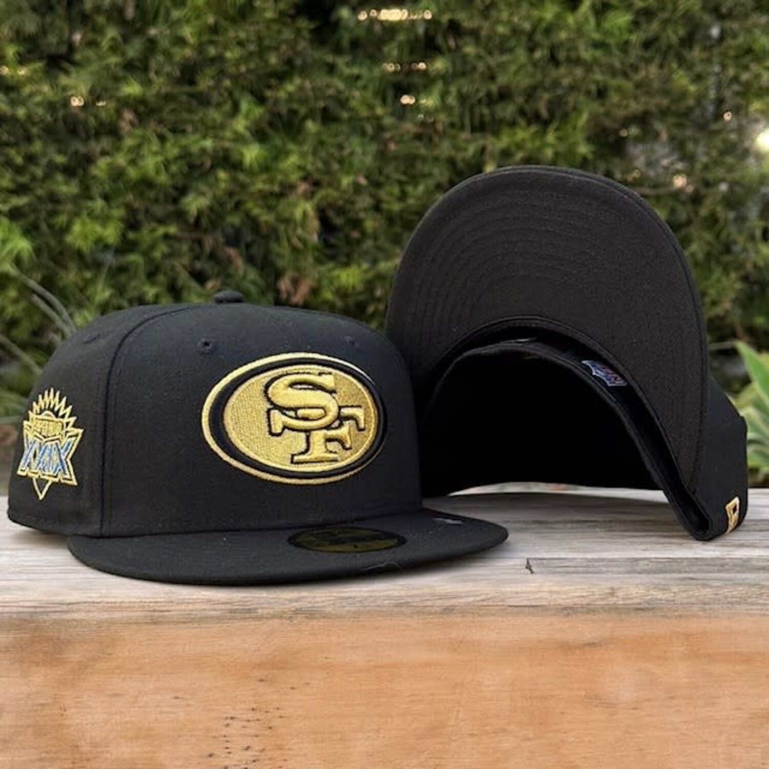 GOLDEN  CAP キャップ 49ers Black Metallic Gold Super Bowl XXIX - The Locker Room of Downey