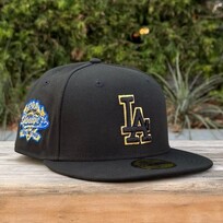 New Era LA Black Metallic Gold Outline 100th Anniv