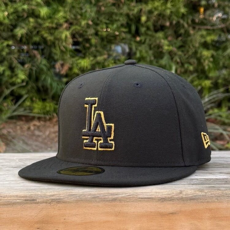 New Era LA Black Metallic Gold Outline 100th Anniv