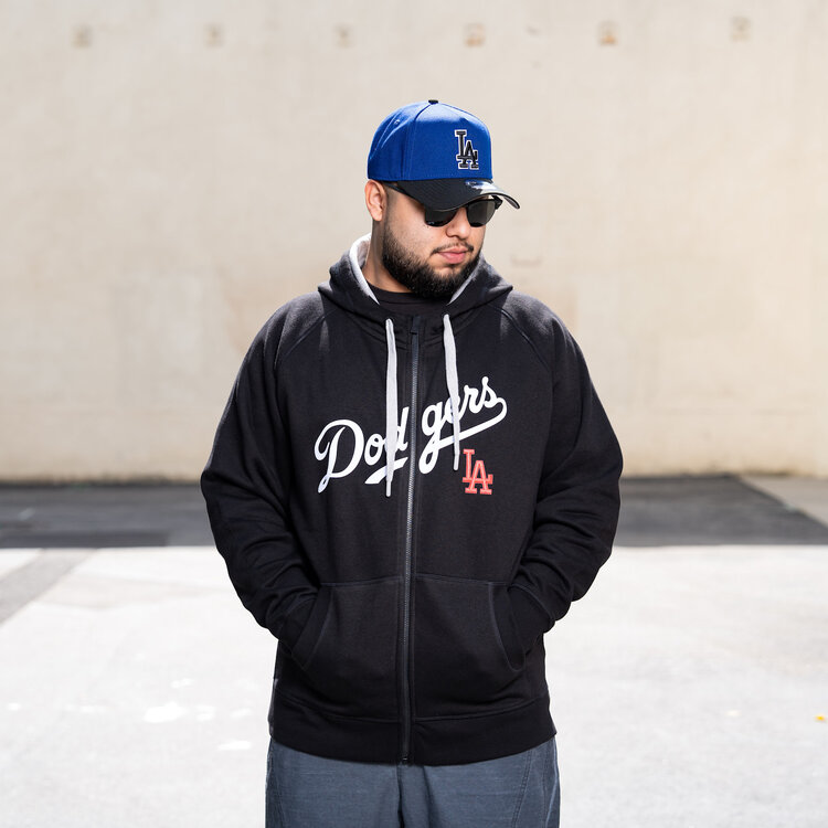 Antigua LA Dodgers Full-Zip Black w/Red LA