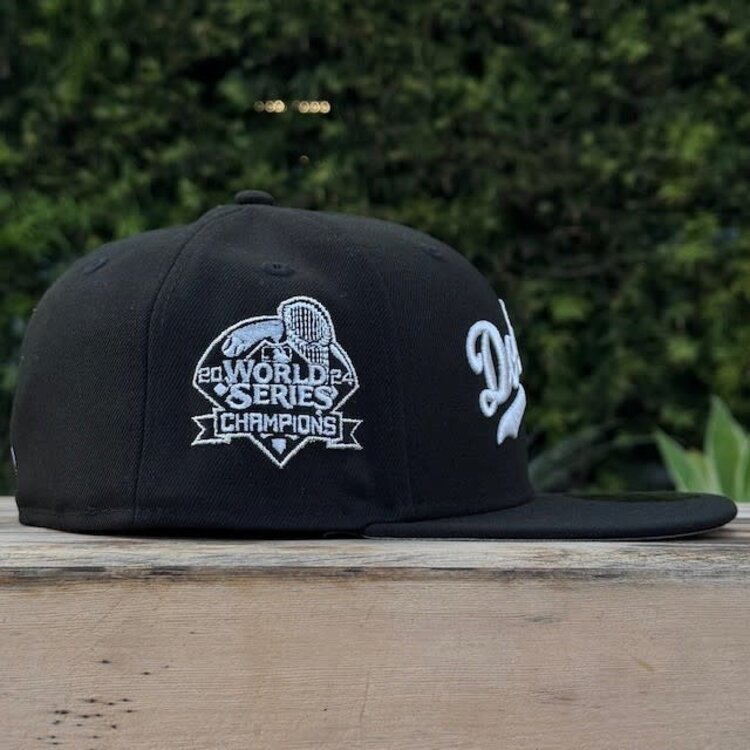 New Era Dodgers Wordmark Black Silver 2024 WS Champions