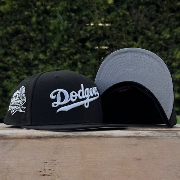 New Era Dodgers Wordmark Black Silver 2024 WS Champions