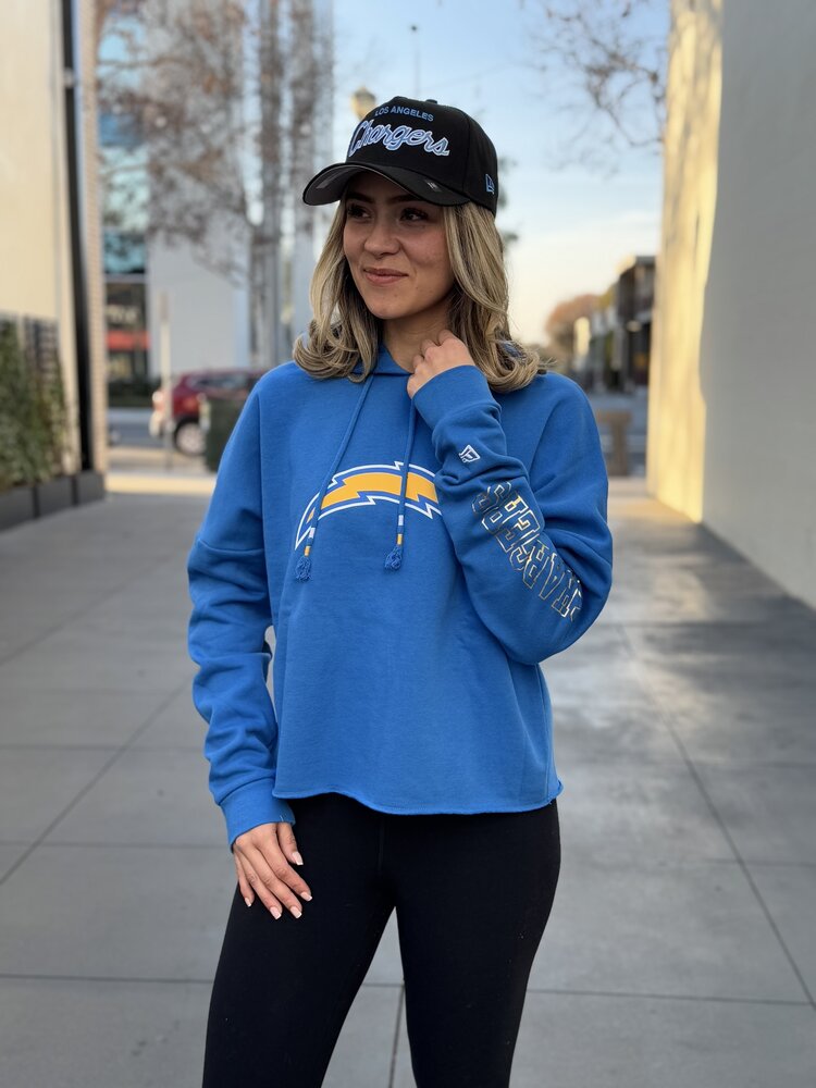 New Era Chargers W NE Blue Crop Hoodie