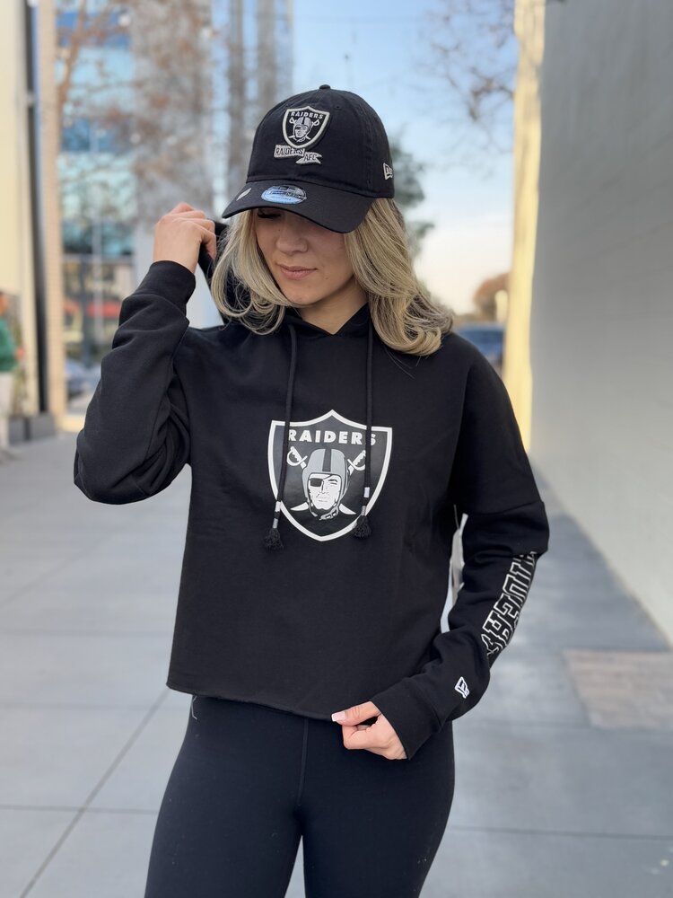 New Era Raiders W NE Black Crop Hoodie