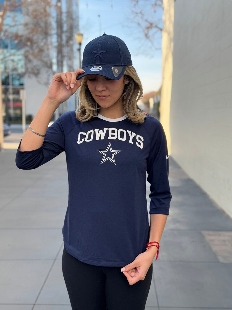 DCM Cowboys W Navy White 3/4-Sleeve Ringer