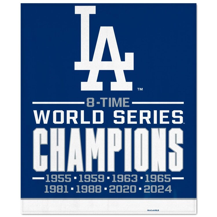 Wincraft LA Dodgers 2024 World Series Champions 50" x 60" Blanket