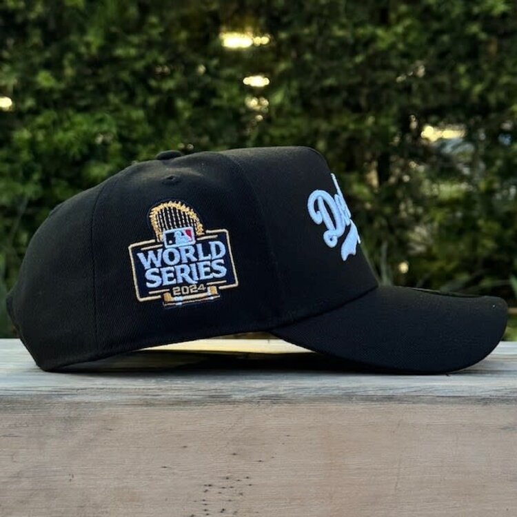 New Era Dodgers Wordmark Black White 2024 World Series SP 940AF