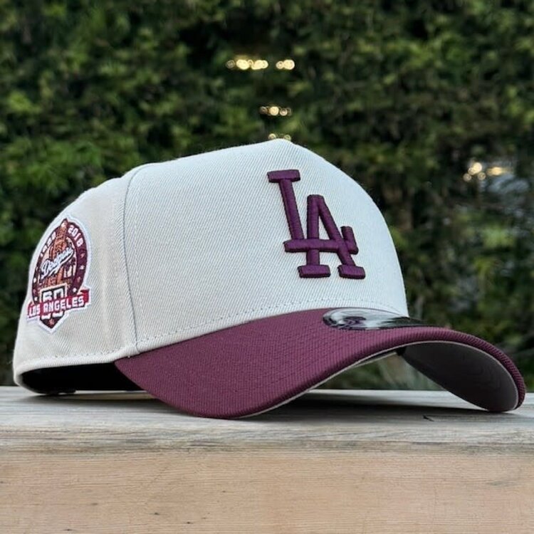 New Era LA Dodgers Stone/Maroon 60th Anniv 940 A-Frame