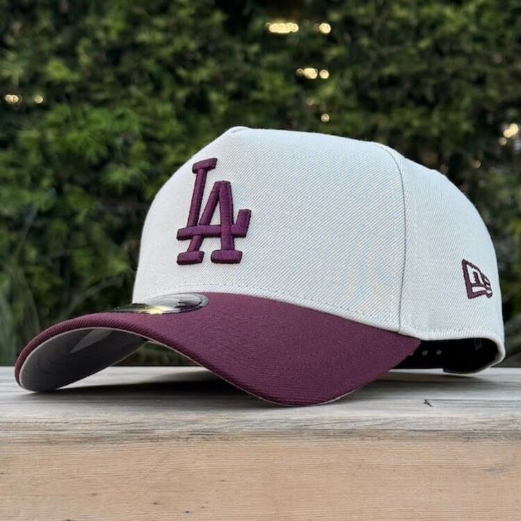 New Era LA Dodgers Stone/Maroon 60th Anniv 940 A-Frame