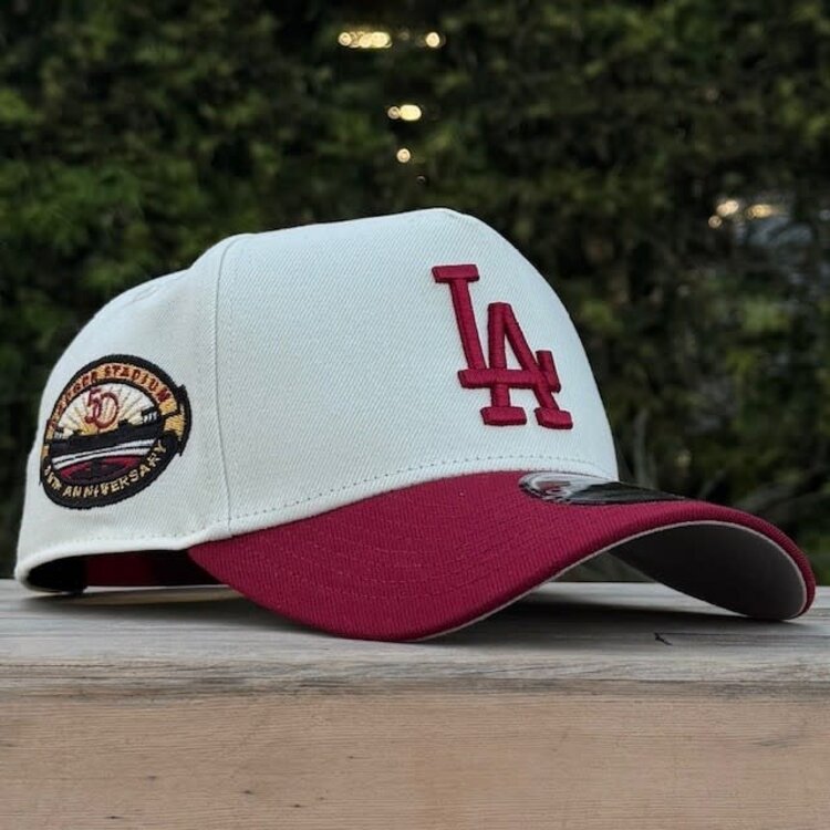 New Era LA Dodgers Ivory/Cardinal 50th Stadium Anniversary 940 A-Frame