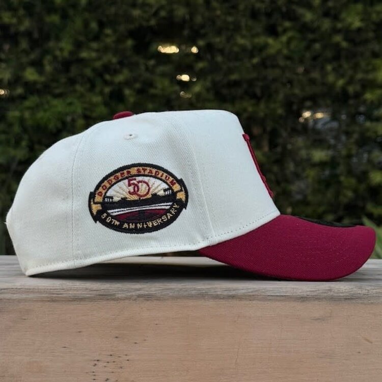 New Era LA Dodgers Ivory/Cardinal 50th Stadium Anniversary 940 A-Frame