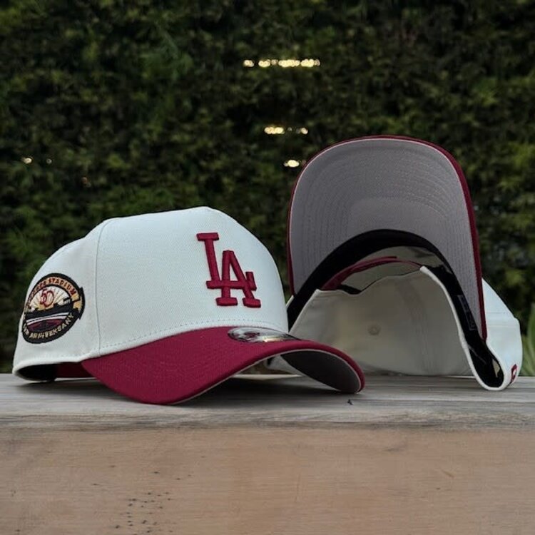 New Era LA Dodgers Ivory/Cardinal 50th Stadium Anniversary 940 A-Frame