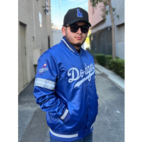Starter LA Dodgers Men's Starter Scout Satin Button-Down Jacket Royal