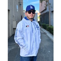 Mitchell and Ness LA Dodgers M&N Hooded Coaches Jacket White