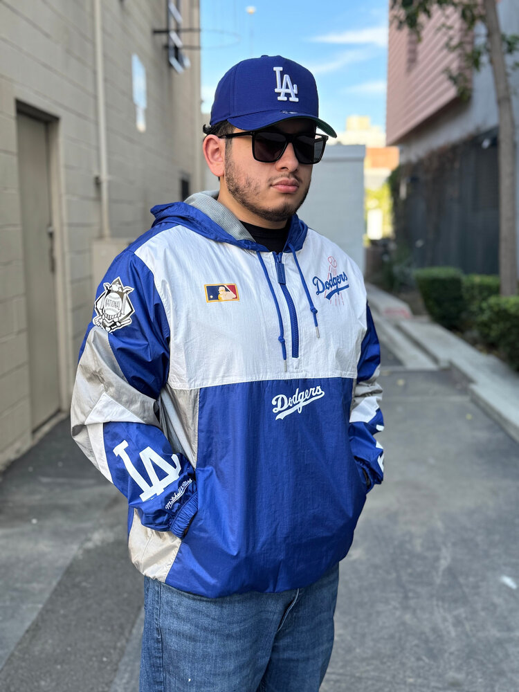 Mitchell and Ness LA Dodgers M&N Team Origins Pullover Anorak Royal/White