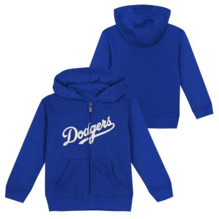 MLB LA Dodgers Preschool Wordmark Fullzip Hoodie Blue