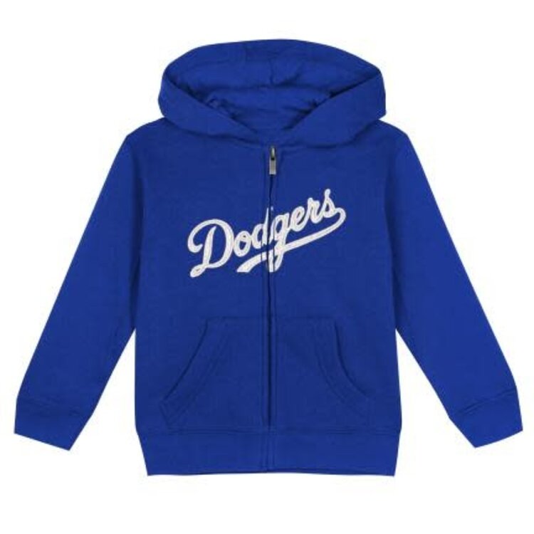 MLB LA Dodgers Preschool Wordmark Fullzip Hoodie Blue