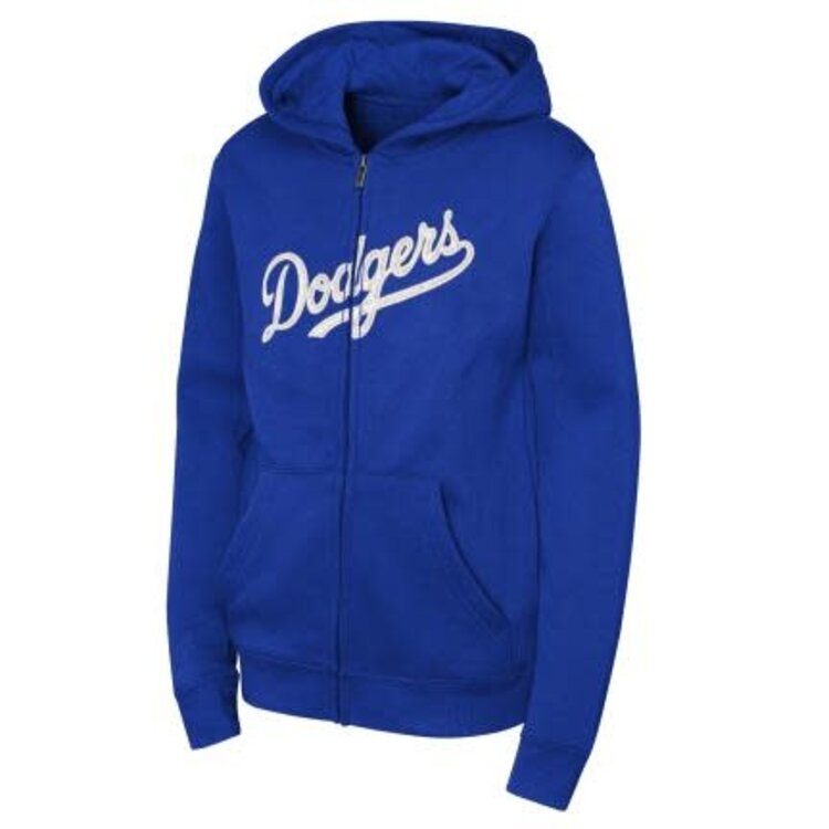 MLB LA Dodgers Youth Wordmark Full Zip Hoodie
