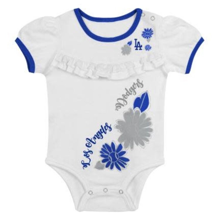 MLB LA Dodgers Newborn Girls Sweet Catcher Creeper, Skirt & Headband