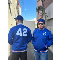 Mitchell and Ness LA Dodgers Men's M&N Legends Collection Jackie Robinson Satin Jacket